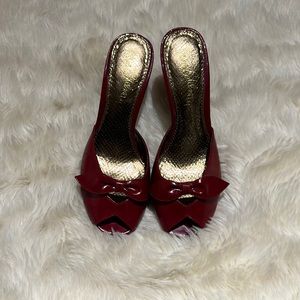 Sam Edelman, red 7 1/2   3 inches heel leather